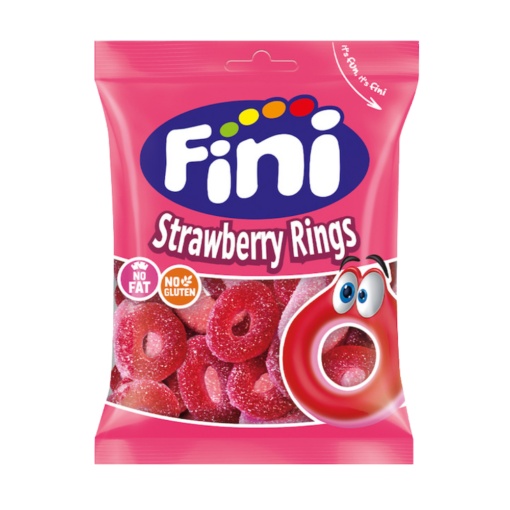 Fini Sour Strawberry Rings (glutenfri) 12stk x 75g