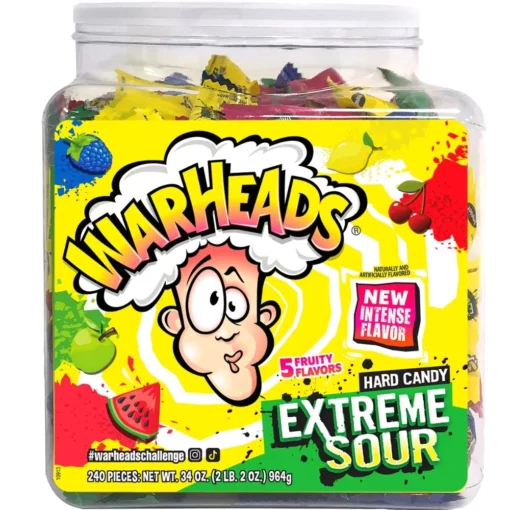 Warheads Hard Candy Extreme Sour 240stk x 4,01g U/EAN MIN GARANTI 21/06-26