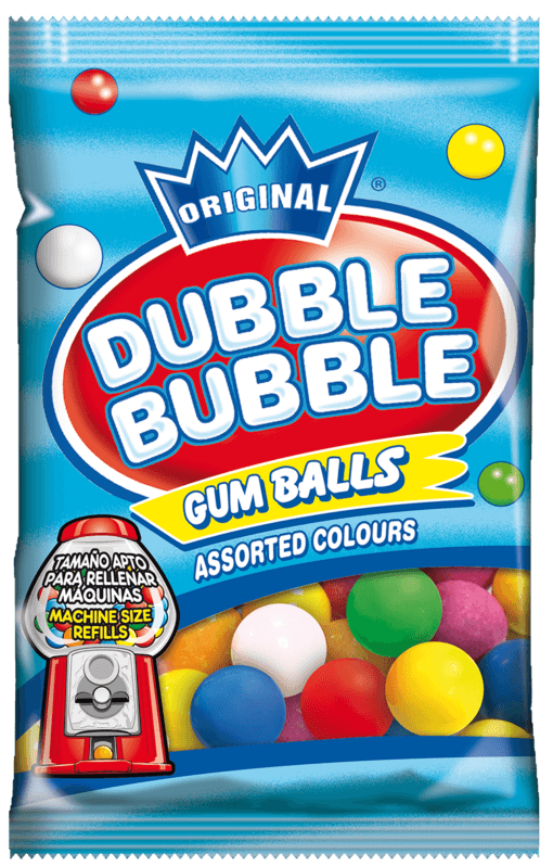 dubbie bubble gum balls assorted colors machine size refills