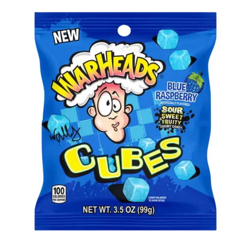 Warheads Blue Raspberry Cubes