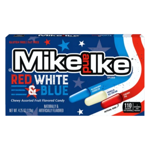 Mike and Ike Red, White & Blue 12stk x 120g MIN GARANTI 30/05-25