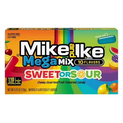 Mike and Ike Mega Mix Sweet Or Sour 12stk x 120g MIN GARANTI 28/02-25