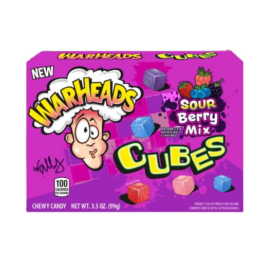 Warheads Sour Berry Mix Cubes Theather Box 12stk x 99g MIN GARANTI 31/10-25