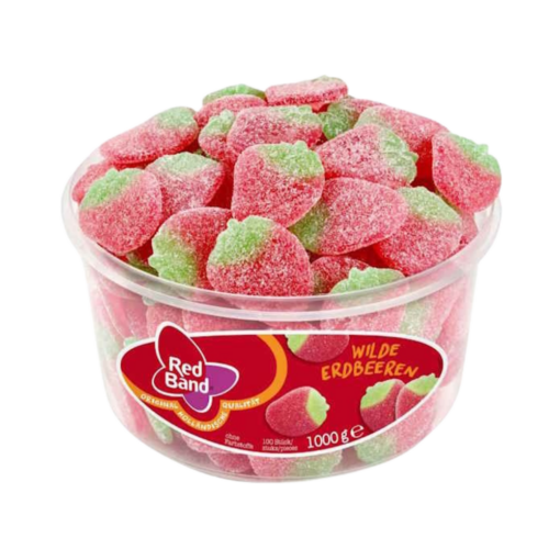 Red Band Wilde Erdbeeren/ Jordbær sukker DS (Gelatinefri) 100stk 1kg