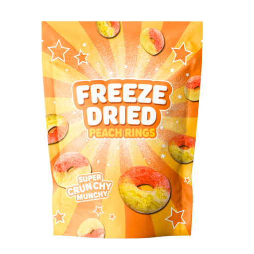 Freeze Dried Peach Rings* 12stk x 55g MIN GARANTI